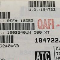 100B240JW500XT ATC100B240JW500XT 24PF 500V 1210 COO:USA