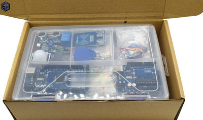 arduino Starter Kit UNO r3 with MEGA 2560/UNO R3 /Lcd1602 I2C /Hc-sr04/HC-SR501/RC522/SG90/ Dupont cable in plastic box