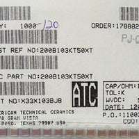 200B103KT50XT ATC200B103KT50XT 10000PF 50V 1210 COO:USA