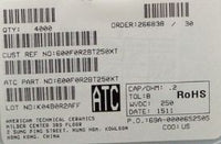 600F0R2BT250XT ATC600F0R2BT250XT 0.2PF 250V 0603 COO:USA