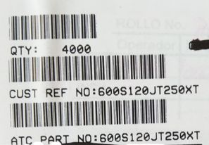 600S120JT250XT ATC600S120JT250XT 12PF 250V 0603 COO:USA