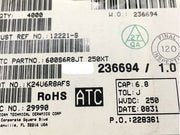 600S6R8JT250XT ATC600S6R8JT250XT 6.8PF 250V 0603 COO:USA