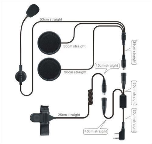 XQF 2 Pin PTT Motorcycle Helmet Headset for BAOFENG UV-5R two way radio CB Ham Radio Earphone