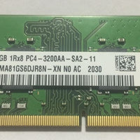 SK HYNIX HMA81GS6DJR8N-XN 8GB 3200 DDR4 1Rx8 PC4-3200AA-SA2-11 260Pin SODIMM 1.2V For Laptop