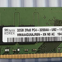 SK Hynix HMAA4GU6AJR8N-XN 32GB DDR4 3200Mhz PC4-25600 non-ECC Unbuffered CL22 288-Pin DIMM 1.2V Memory Module for Desktop
