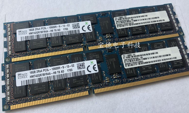 Hynix HMT42GR7BFR4A-H9 16GB DDR3 1333MHz PC3-10600 ECC Reg CL9 240-Pin DIMM 1.35V VLP memory module for Server