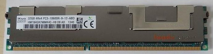 Hynix HMT84GR7MMR4C-H9 32GB DDR3 1333MHz PC3-10600 ECC Reg CL9 240-Pin DIMM 1.35V memory module for Server