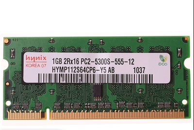 SK Hynix HYMP112S64CP6-Y5 Hynix 1GB PC2-5300 DDR2 667Mhz 2Rx16 1.8V non-ECC Unbuffered CL5 200-Pin SoDimm Dual Rank Memory Module for Laptop