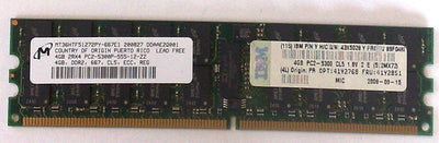 Micron MT36HTF51272PY-667E1 4GB DDR2 667 2RX4 PC2-5300ECC Registered CL5 240-Pin DIMM Memory Module for server