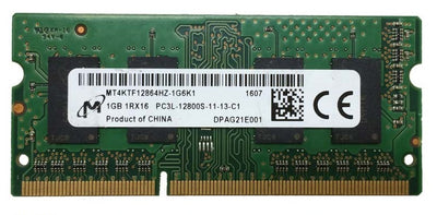 Micron MT4KTF12864HZ-1G6K1 DDR3 1GB 1600Mhz 1Rx16 PC3-12800 DDR3-1600MHz non-ECC Unbuffered CL11 204-Pin soDimm 1.35V Memory module for Laptop