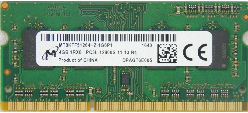 Micron MT8KTF51264HZ-1G6P1 DDR3 1600 4GB 1RX8 PC3L-12800S 1.35v Non-ECC Unbuffered CL11 204-Pin SoDimm 1.35V For Laptop