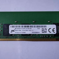 Micron Server Ram MTA9ASF1G72PZ-2G3B1 8GB 2400Mhz DDR4 PC4-19200 1Rx8 ECC 1.2V REG DIMM Memory module for Server