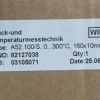 WIKA A52.100 0-300℃ 160X10mm Bimetallic thermometer