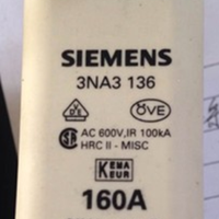 Siemens 3NA3136 3NA3 136 160A 500V NH1 gL/gG 100KA